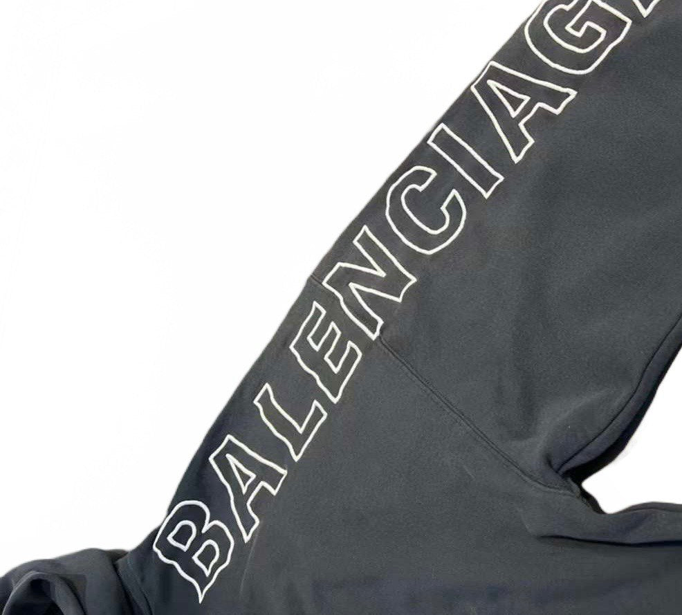 BALENCIAGA Embroidered-Logo Cotton-Jersey Hoodie