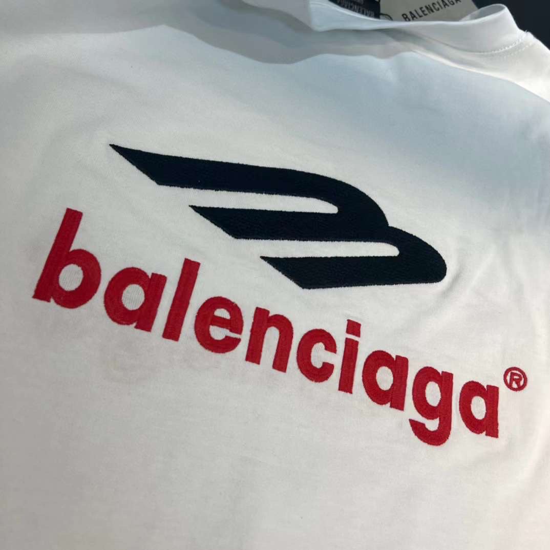 BALENCIAGA  Logo-Embroidered Cotton T-shirt