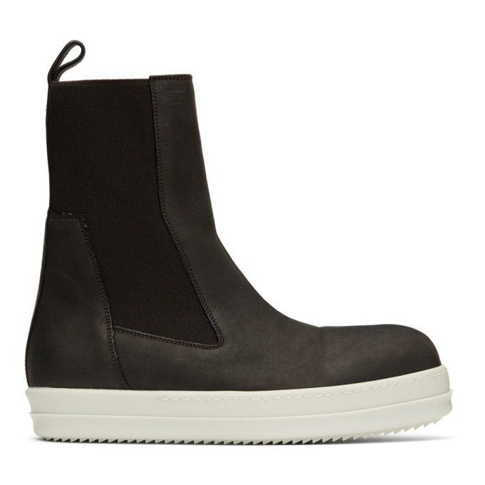 RICK OWENS Brown Bozo Chelsea Boots