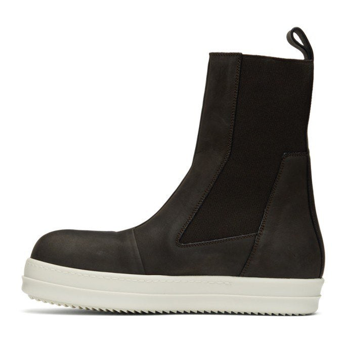 RICK OWENS Brown Bozo Chelsea Boots