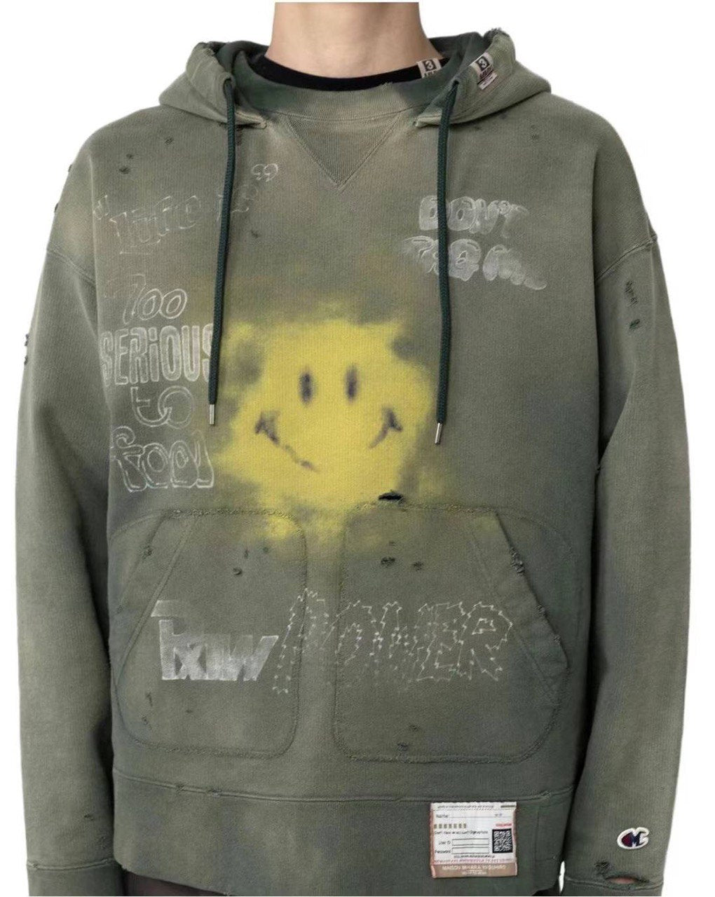 MAISON MIHARA YASUHIRO Graphic-Print Drawstring Hoodie