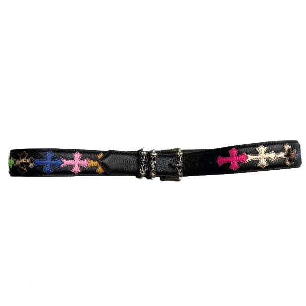 CHROME HEARTS Multicolor Cross Leather Belt