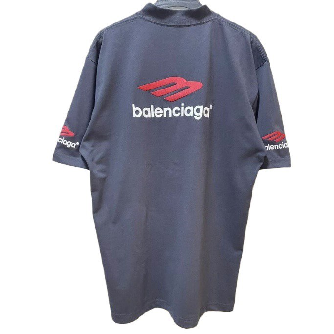 BALENCIAGA 3B Sports Icon T-Shirt Medium Fit In Black Faded