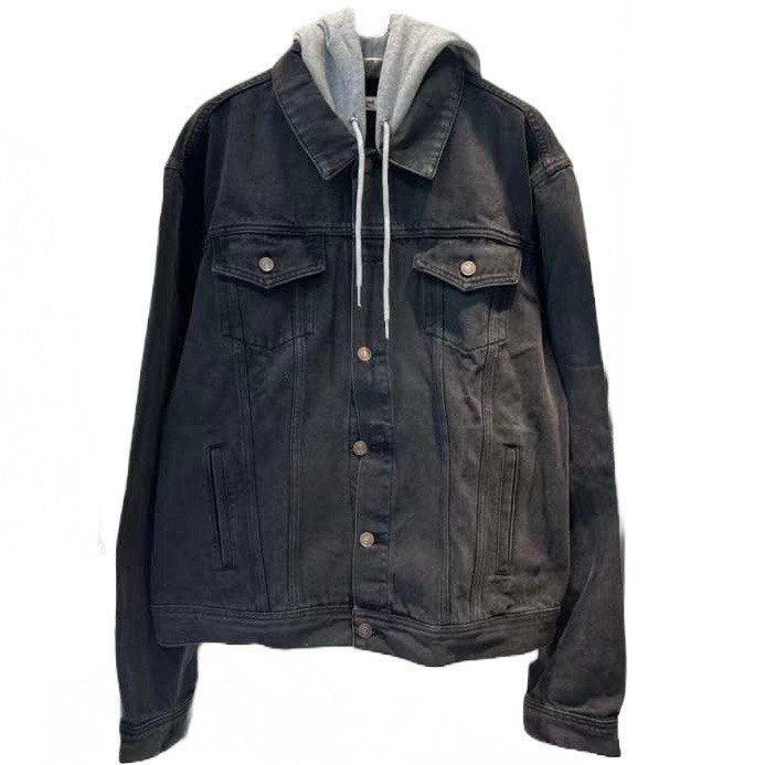 CELINE Trucker Jacket In Charcoal Wash Denim