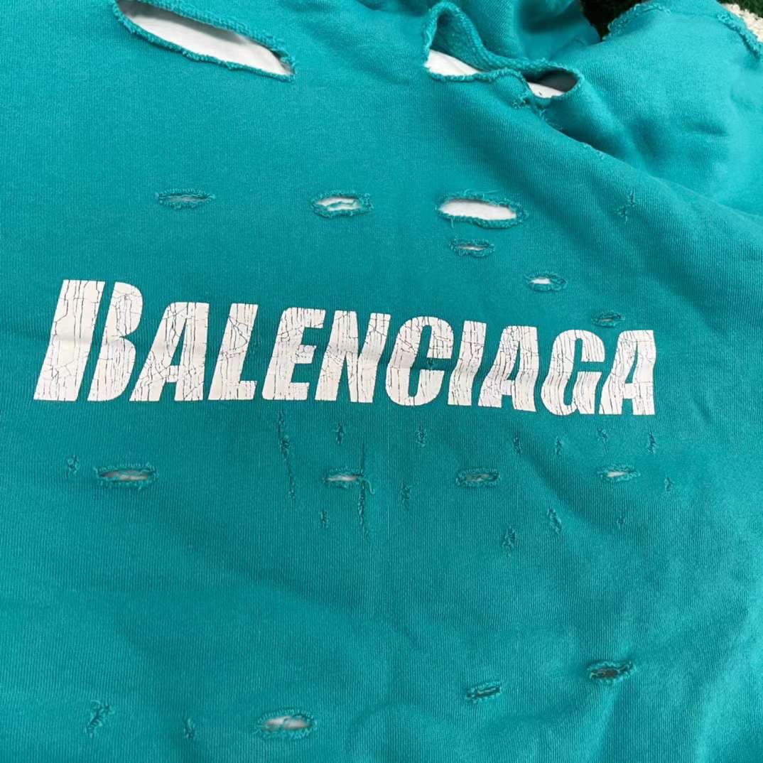 BALENCIAGA Caps Destroyed Hoodie – OUTGUM