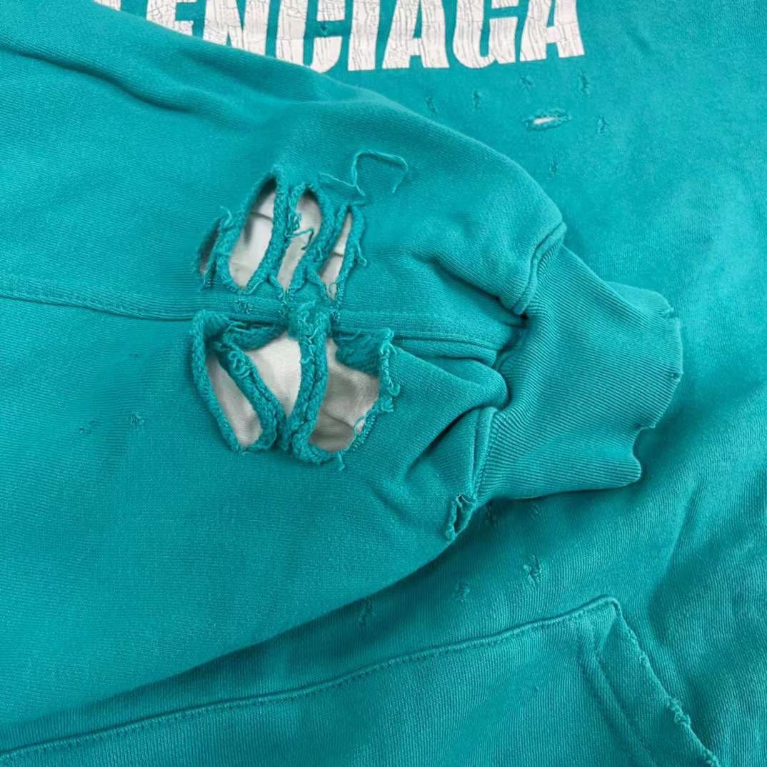 BALENCIAGA Caps Destroyed Hoodie