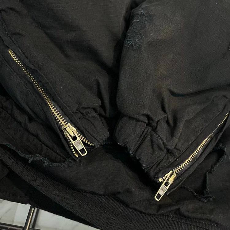 BALENCIAGA Destroyed Black Bomber