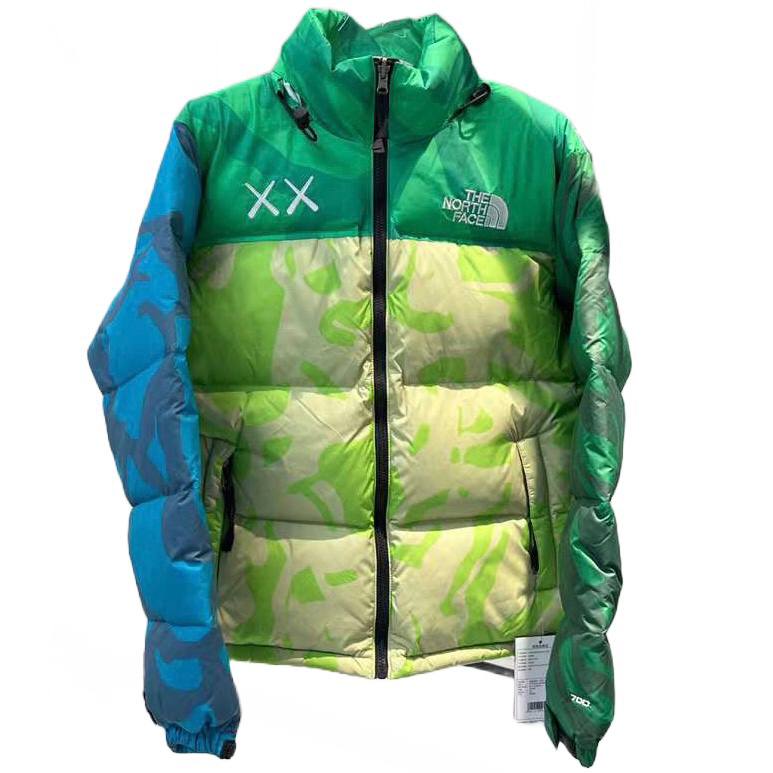 KAWS x THE NORTH FACE Youth Nuptse Jacket Light Green/Green