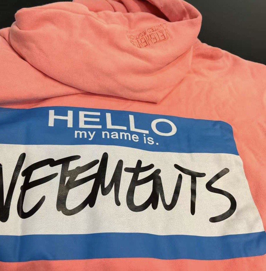 VETEMENTS "My Name Is VETEMENTS" Pink Faded Zip-Up Hoodie