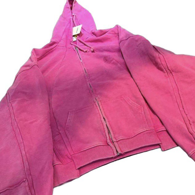 VETEMENTS Washed pink Zip Up Hoodie – OUTGUM