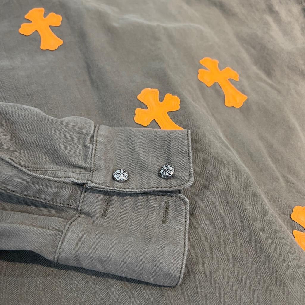 CHROME HEARTS Work Dog Jacket "Brown & Orange Crosses"