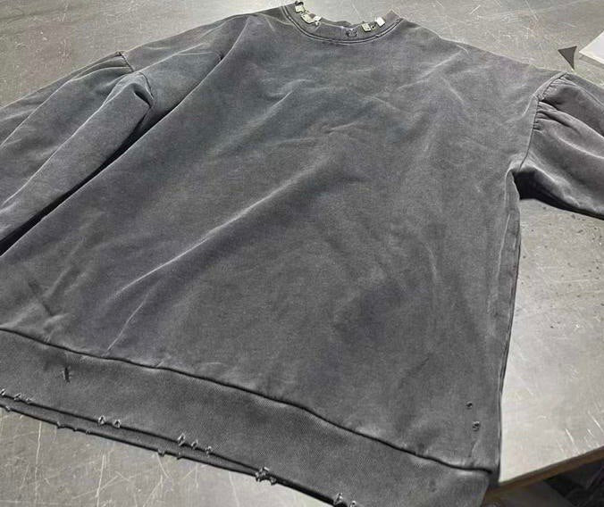 BALENCIAGA Pierced Oversized Crew Sweatshirt