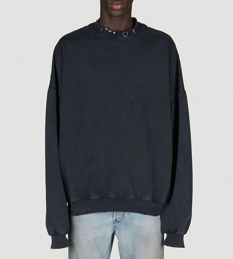 BALENCIAGA Pierced Oversized Crew Sweatshirt