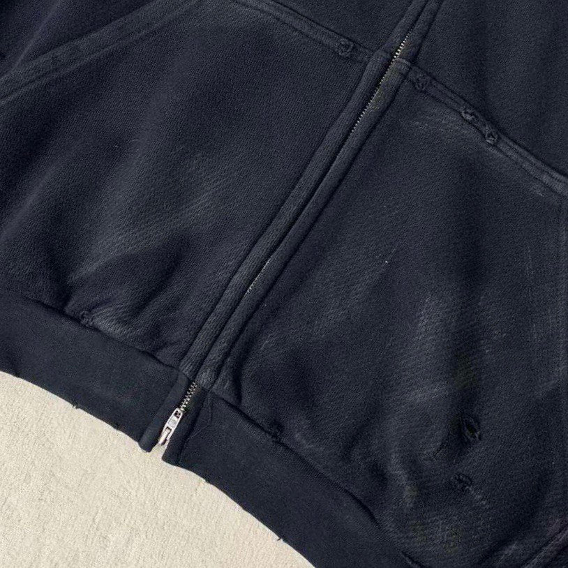 BALENCIAGA Paris Moon Outerwear Zip-Up Hoodie