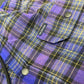 BALENCIAGA  Bleached Purple Blue Padded Flannel Hood Shirt