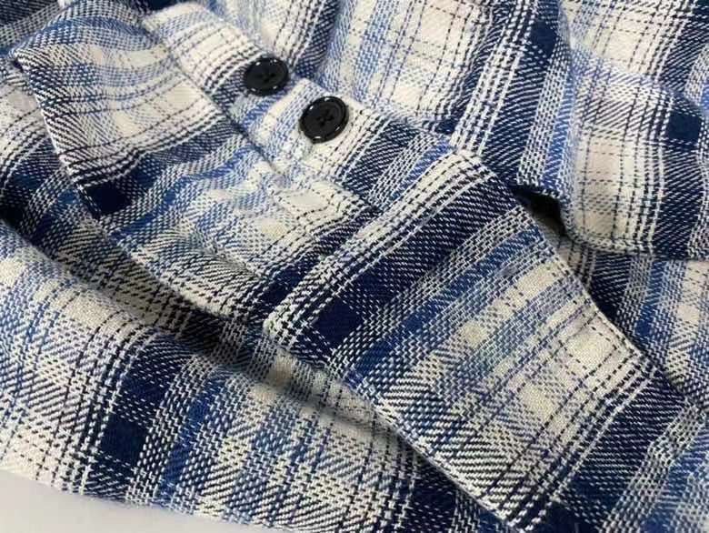 GREG LAUREN Plaid Print Long Sleeve Western Shirt