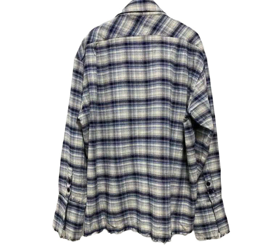 GREG LAUREN Plaid Print Long Sleeve Western Shirt