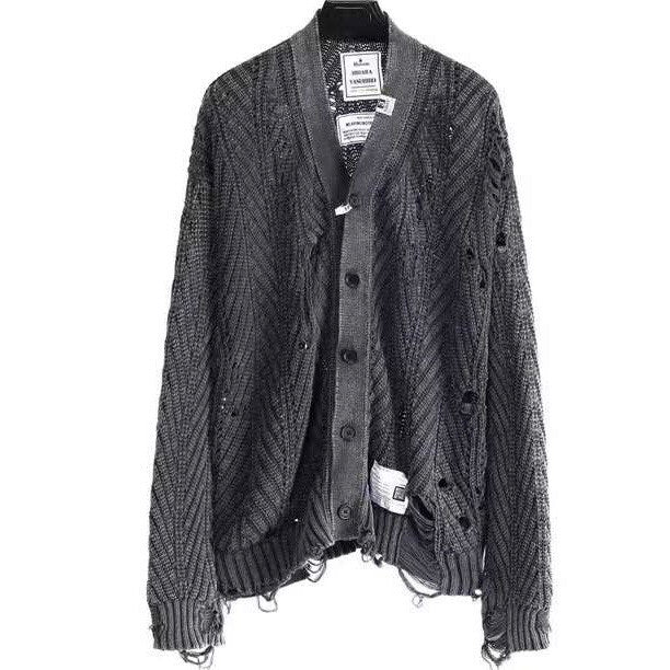 MAISON MIHARA YASUHIRO Rib Knit Distressing Cardigan