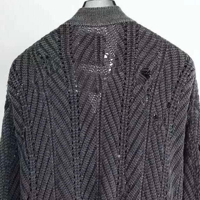 MAISON MIHARA YASUHIRO Rib Knit Distressing Cardigan