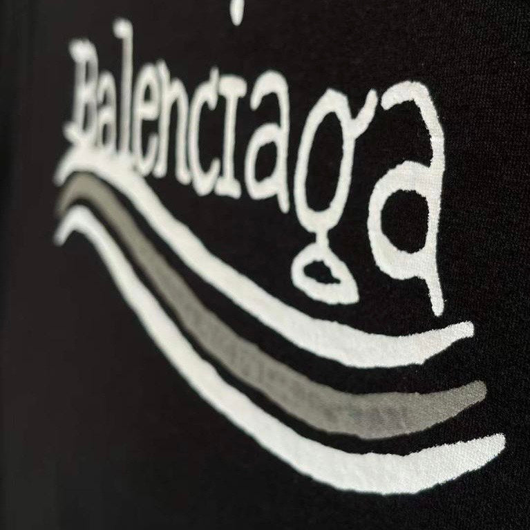 BALENCIAGA  Black Oversize T Shirt With Logo