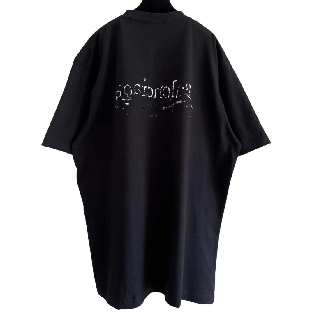 BALENCIAGA  Black Oversize T Shirt With Logo