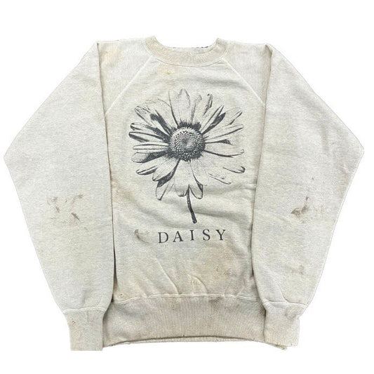 SAINT MICHAEL White Daisy Cotton Crew-neck Sweatshirt