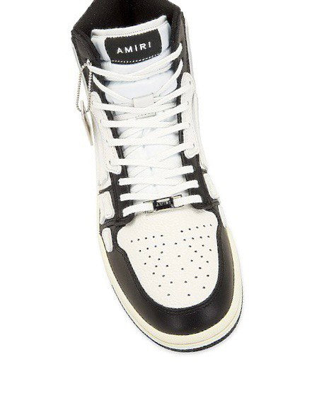 AMIRI Skel Top Hi-Top Sneakers in White/Black