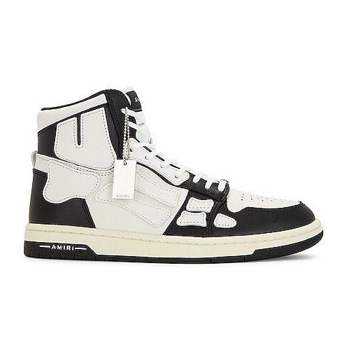 AMIRI Skel Top Hi-Top Sneakers in White/Black