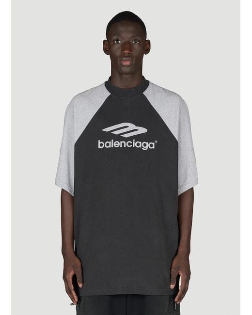 BALENCIAGA 3B Logo Printed Crewneck T-Shirt