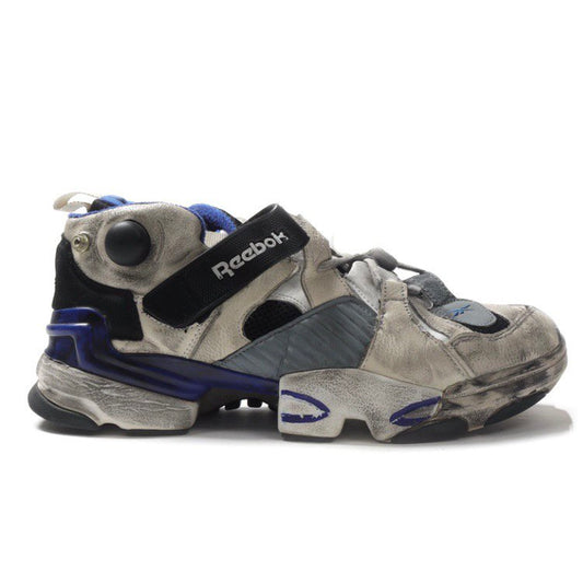 VETEMENTS x REEBOK Genetically Modified Pump Distressed Leather And Mesh Sneakers