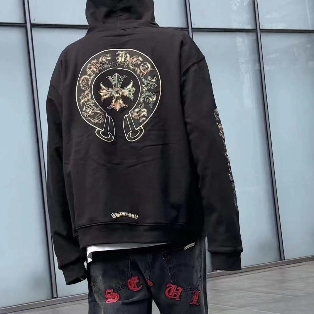 CHROME HEARTS Camo Horseshoe Logo Zip Up Hoodie OUTGUM