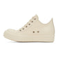 RICK OWENS Leather Lace-Up Milky Sneakers