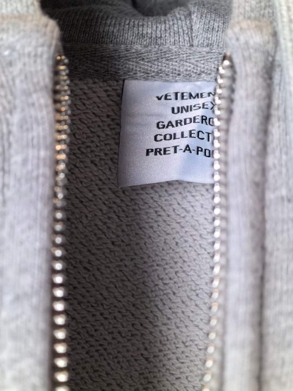 VETEMENTS Blue Tag Zip Up Hoodie