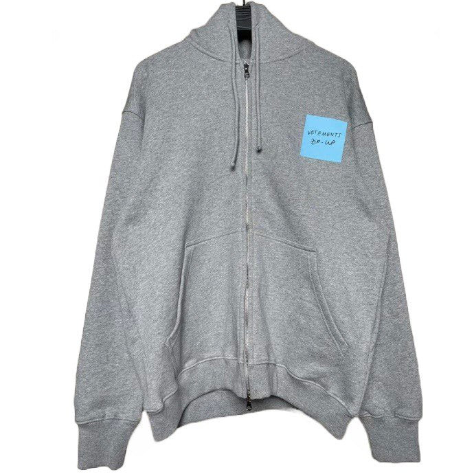 VETEMENTS Blue Tag Zip Up Hoodie