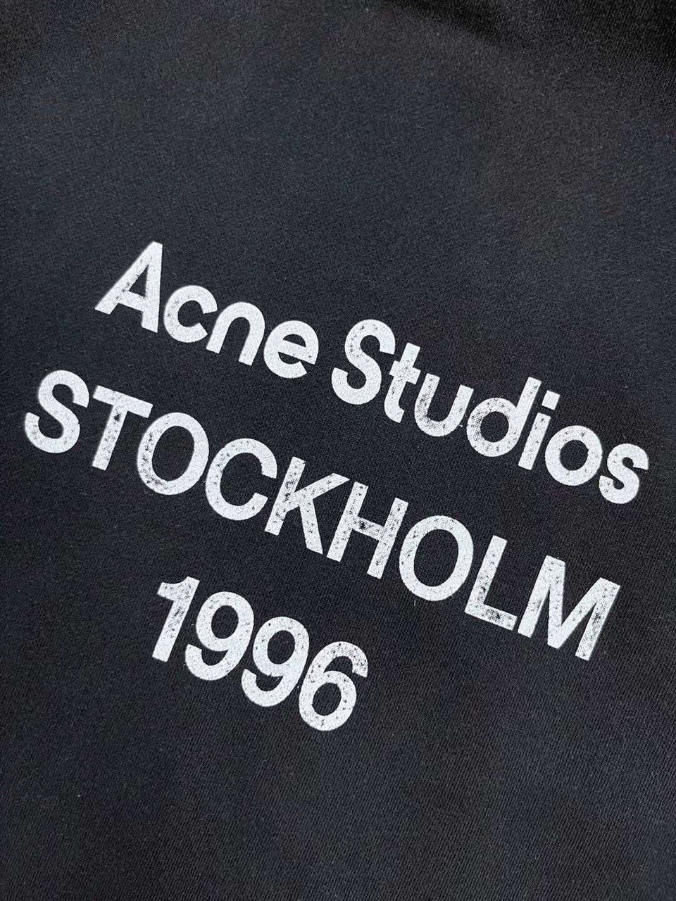 ACNE STUDIOS Stockholm Oversize Distressed Graphic Hoodie In Black