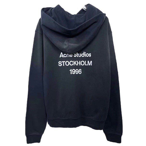 ACNE STUDIOS Stockholm Oversize Distressed Graphic Hoodie In Black