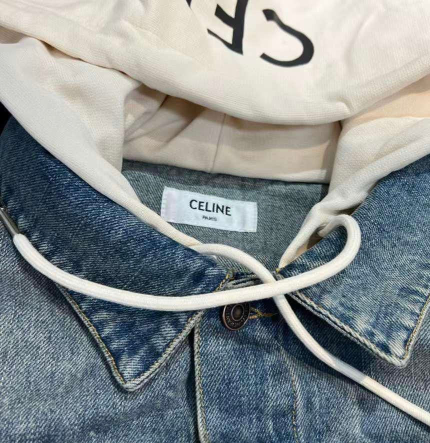 CELINE Trucker Jacket In Union Wash Denim