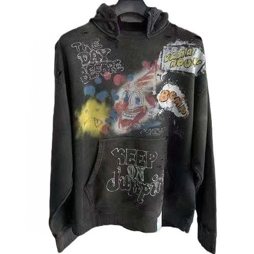 MAISON MIHARA YASUHIRO Distressed Effect Graphic Print Hoodie