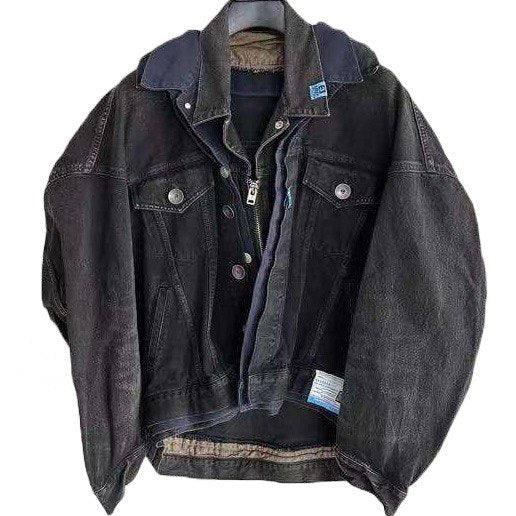 MAISON MIHARA YASUHIRO Black Multi Layer Denim Jacket