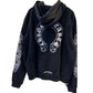 CHROME HEARTS Horseshoe Floral Cross-Sleeve Zip Up Hoodie