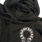 CHROME HEARTS Horseshoe Floral Cross-Sleeve Zip Up Hoodie