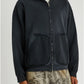 BALENCIAGA Tape Type Ripped Pocket Zip-Up Hoodie Large Fit In Black Faded