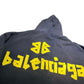 BALENCIAGA Tape Type Ripped Pocket Zip-Up Hoodie Large Fit In Black Faded