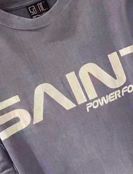 SAINT MICHAEL 'Power Force' Vintage Navy T-shirt