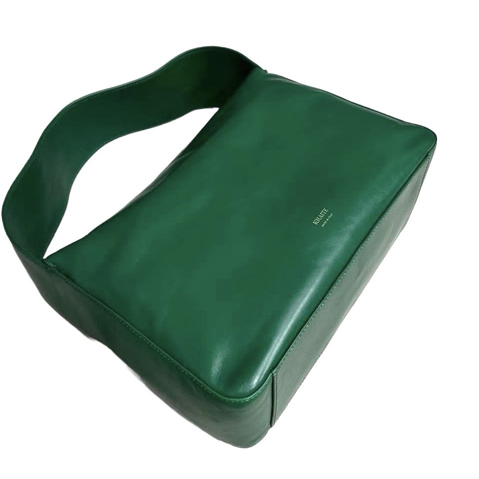 KHAITE ELENA Green Leather Shoulder Bag