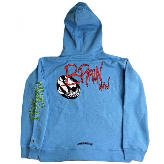 CHROME HEARTS Matty Boy Brain New "Light Blue" Hoodie