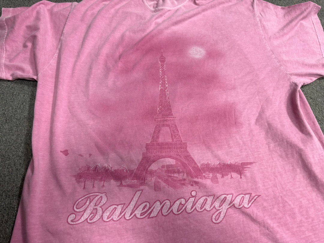 BALENCIAGA Paris Moon T-Short Oversized In Light Pink