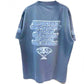 BALENCIAGA Slogan-Print Blue Cotton T-shirt