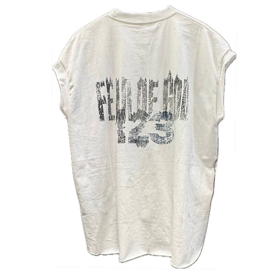 FEAR OF GOD x RRR 123 'INRI' White Cutoff T-shirt – OUTGUM