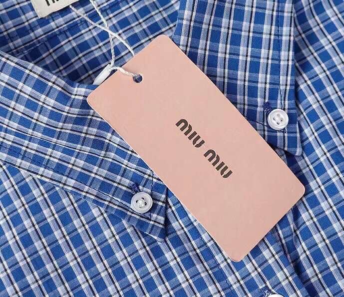 MIU MIU Check Shirt 'Blue'